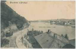 Praha pohled z Letné kolem tramvaj Bellmann 1900