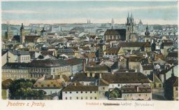 Praha celkový pohled chybný tiskový popisek