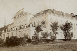 Mariánské Lázně, výletní kavárna Bellevue, vizitka Excursion café Bellevue, carte-de-visite