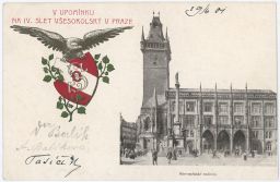 Praha Staroměstaká radnice Sokol ČOS IV. slet všesokolský 1901