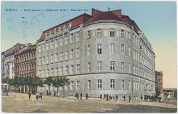 Praha Žižkov Wilsonova škola Táborská tramvaj povoz 1915