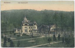 Karlovy Vary Karlsbad Café Kaiserpark 1906