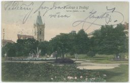 Praha park Karlovo náměstí Bellmann 1905