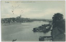 Praha Smíchov Vyšehrad most Vltava V.K. Blesk 1906