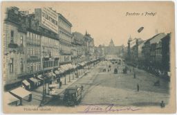 Praha Václavské náměstí reklama Karel Lüftner B.Stýblo nakl. Ehrlich DA 1899