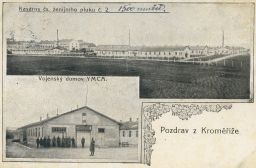 Kroměříž armáda vojsko kasárna 2. ženijního pluku YMCA 1923