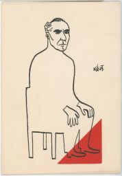 Zdeněk Pluhař bolševický spisovatel karikatura Jaroslav Kándl 1964