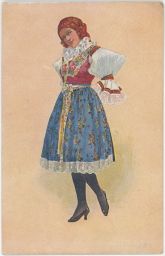 etnografie kroje Šimůnek Děvče z Uherský Ostroh Uherské Hradiště VKKV 1919