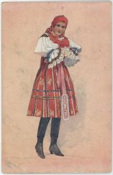 etnografie kroje Šimůnek Děvče Vlčnov Uherské Hradiště VKKV 1919