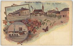 železnice nádraží nádražní restaurace Hulín Kroměříž nakl. Slovák