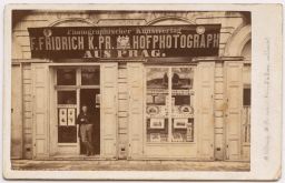 Obchod fotografa Františka Fridricha v Teplicích, v budově Kávového salonu, vizitka