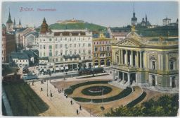 Brno divadlo náměstí loko tram 1915