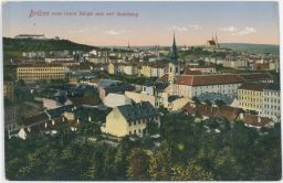 Brno Špilberk celkový pohled razítko Bahnofkommando Brünn 1916