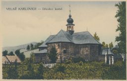Velké Karlovice Vsetín dřevěný kostelík nakl. Barvič 1922