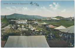 železnice vlak Česká Lípa Leipa Festplatz kolotoče 1913