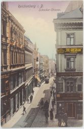 Liberec Reichenberg Schücker Strasse The Gresham London tram 1916