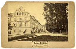 Mariánské Lázně, Císařská ulice, hotel Englischer Hof, vizitka