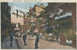 "Chinatown Mott Street New York City ""Mám opičku, pletou se mi ruce"" 1923"
