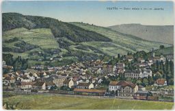 železnice nádraží celkový pohled Vsetín nakl. Pokorný 1928