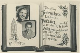 Fryšták Zlín svatba Věruška Jadrníčková Ladislav Pečeňa 15.11.1952