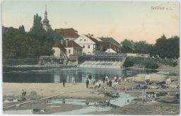 Smiřice nad Labem dobývání písku nakl. Mohler Hradec Králové 1909