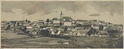 Strmilov celkový pohled rytina Jindřichův Hradec nakl. Voldřich DA