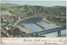 železnice nádraží most plavení dřeva Ústí nad Labem 1907