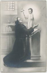 náboženský obrázek 40. léta svatý Antonín