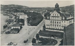 Linz Linec Landungsplatz Hotel Weinzinger Rakousko 1939