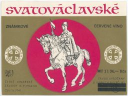 víno etiketa Praha Vysočany Svatováclavské červené
