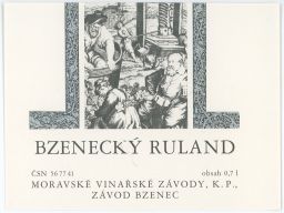 víno etiketa MVZ Bzenec Bzenecký ruland 0,7l