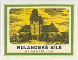 víno etiketa JZD Dolňácko Hluk Rulandské bílé