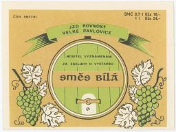 víno etiketa JZD Rovnost Velké Pavlovice Směs bílá