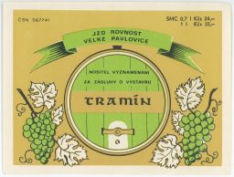 víno etiketa JZD Rovnost Velké Pavlovice Tramín