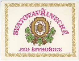 víno etiketa JZD Šitbořice Svatovavřinecké