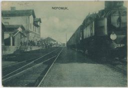 železnice nádraží Nepomuk Plzeň loko 229.168 nakl. Chmelíček 1927