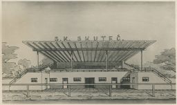 SK Skuteč Chrudim návrh sportovní stadion arch. Leníček Praha 1945