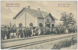 železnice nádraží Vrnjačka Banja vítání prvního vlaku 21. května 1910 Srbsko