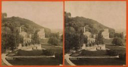 Mariánské Lázně, park a Nové lázně, po 1875, stereofotografie