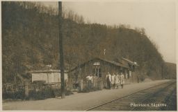 železnice zastávka restaurace Pikovice Petrov Posázavský pacifik Praha-západ 1930