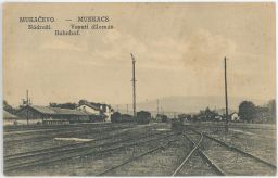 železnice nádraží zhlaví Mukačevo Munkács Ukrajina 1921