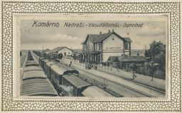 železnice nádraží Komárno UVNITŘ LEPORELO 1934