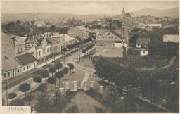 Holešov Kroměříž celkový pohled reklama Kincl nakl. Stelzig c.k.