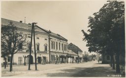 Hulín Kroměříž dolní část náměstí Hotel Radhošť 1934