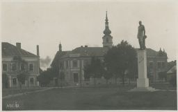 Hulín Kroměříž lékárna pomník Masaryk 1929