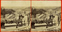 Karlovy Vary, celkový pohled od vily Lützow, Von der Villa Lützov aus, stereofotografie