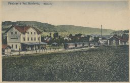 železnice nádraží Velké Karlovice Vsetín nakl. Barvič