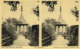 Karlovy Vary, Meyerův gloriet, vyhlídka Jelení skok, stereofotografie