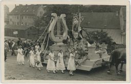 Cheb průvod alegorický vůz hudba lyra foto Bauer 1931