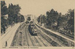 železnice parní lokomotiva vlak Asniéres Francie